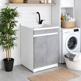 Mobile Lavatoio ZARA 60x60 Bianco | Cemento